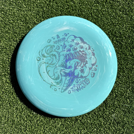 Blue Cotton Candy Mimic Putter in Elvin Plastic with Rainbow Foil