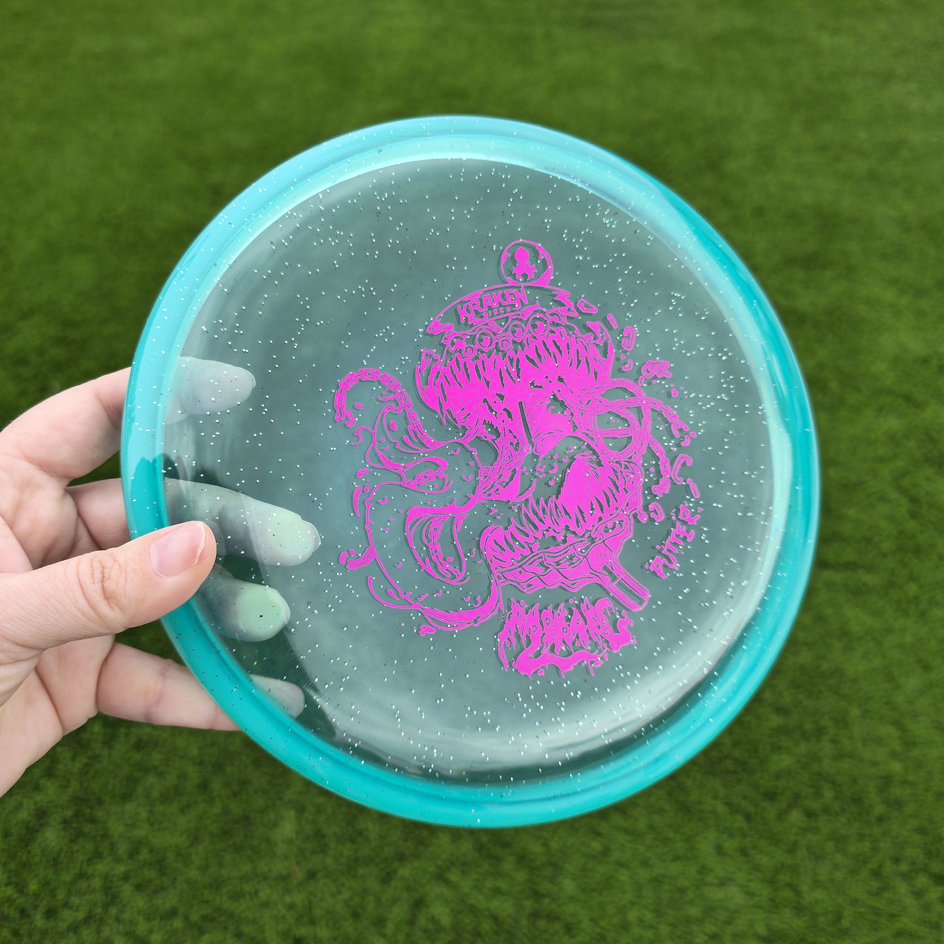 Mimic Teal Jelly Putter with Hot Pink Foil